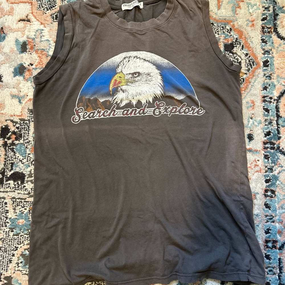 Project Social T gray sleeveless graphic t-shirt